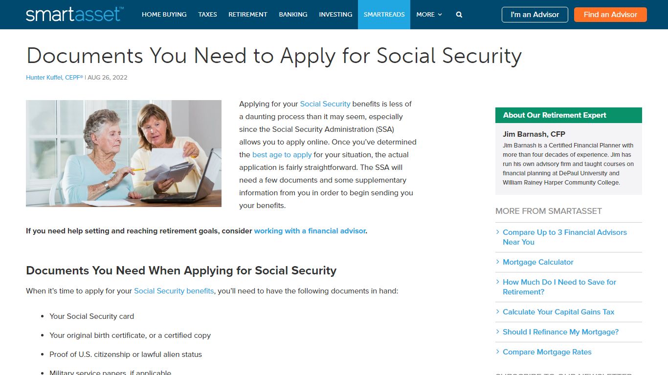 Documents Needed to Apply for Social Security - SmartAsset